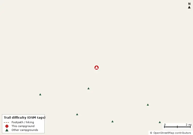 Map of roads, water and trails within about 5 miles of Mossy Hammock