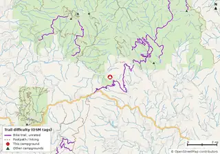 Map of bike trails near Mulberry Gap mountain bike getaway