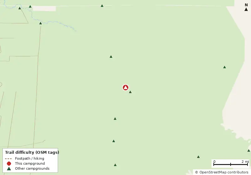 Map of roads, water and trails within about 5 miles of New River 2