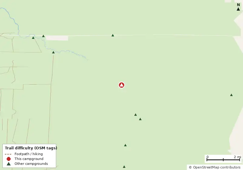 Map of roads, water and trails within about 5 miles of New River 5