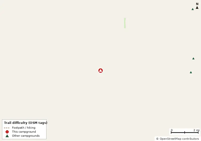 Map of roads, water and trails within about 5 miles of North Pasco RV Resort