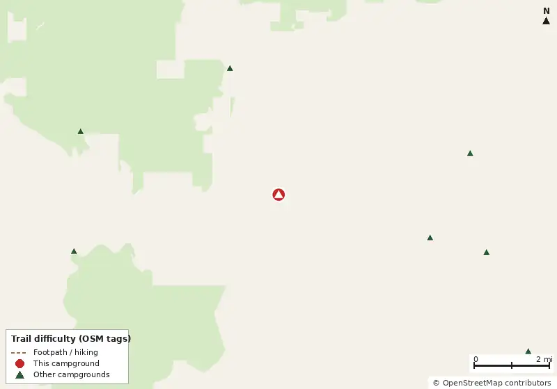 Map of roads, water and trails within about 5 miles of Ochlockonee River State Park Campground
