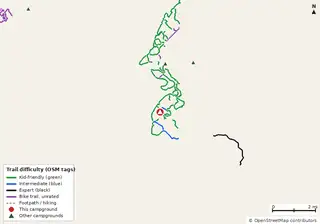 Map of bike trails near Ocmulgee Flats Camp