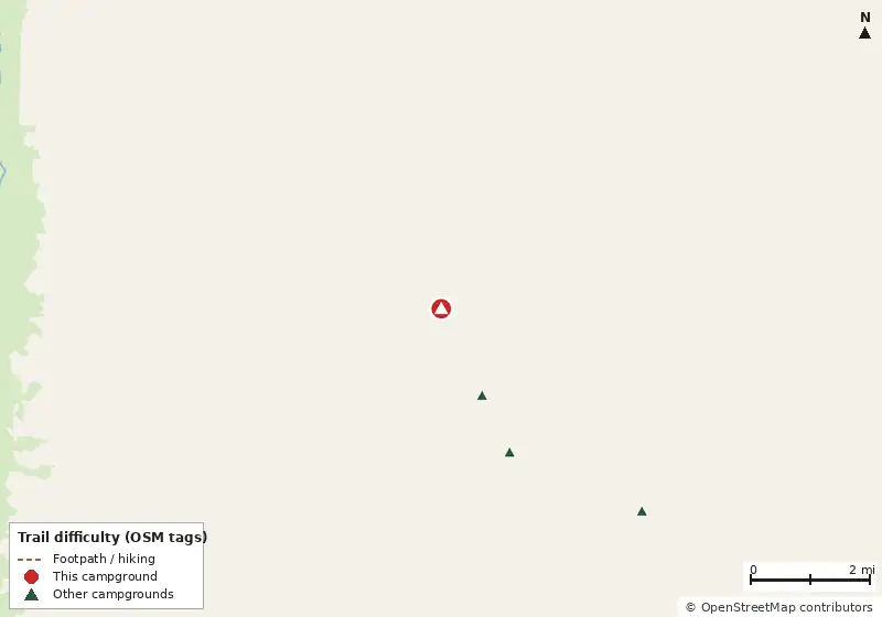 Map of roads, water and trails within about 5 miles of Okefenokee RV Park