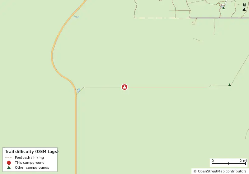 Map of roads, water and trails within about 5 miles of Old Ingraham