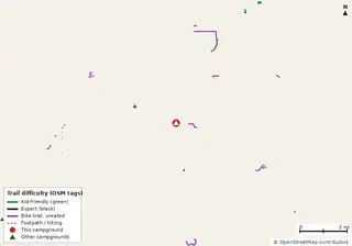 Map of bike trails near Orange Grove Campround and RV Park