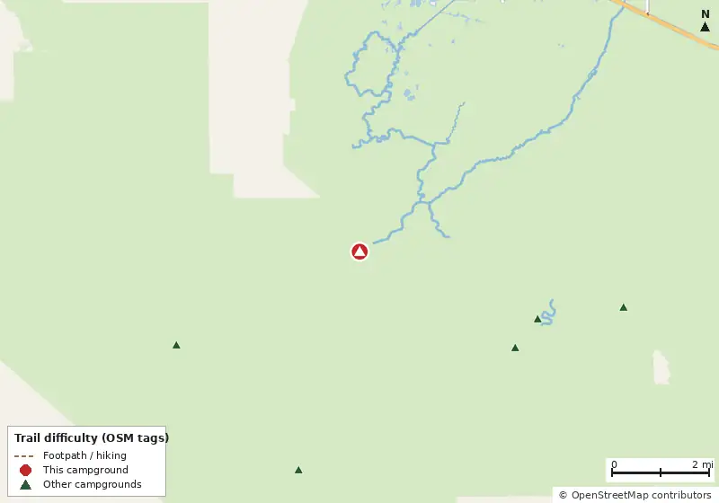 Map of roads, water and trails within about 5 miles of Outdoor Resorts of Chokoloskee