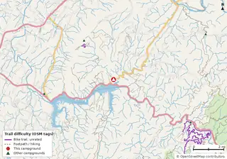Map of trails near Parksville Lake rv Campground