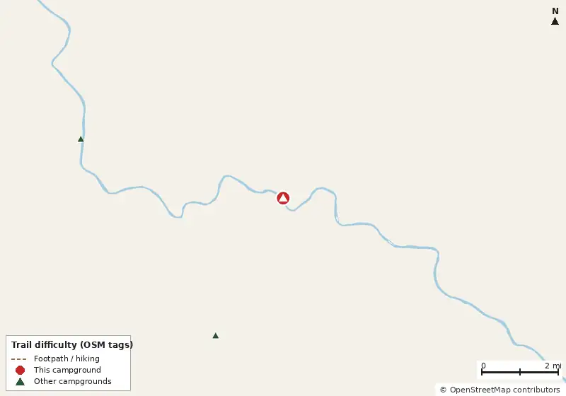 Map of roads, water and trails within about 5 miles of Peacock Slough