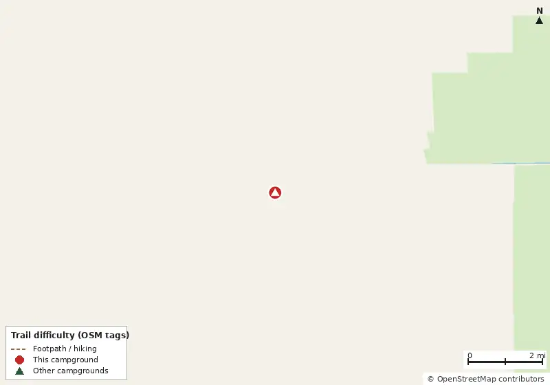 Map of roads, water and trails within about 5 miles of Picayune Strand Horseshoe Primitive Campground