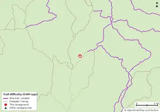 Map of trails near Pink Jeep Campground