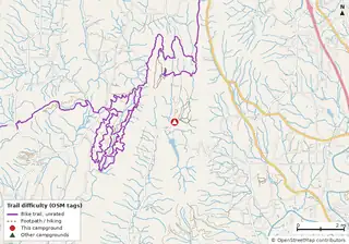 Map of trails near Pocket Campground