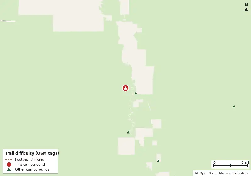 Map of roads, water and trails within about 5 miles of Porter Lake