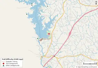 Map of trails near R Shaefer Heard
