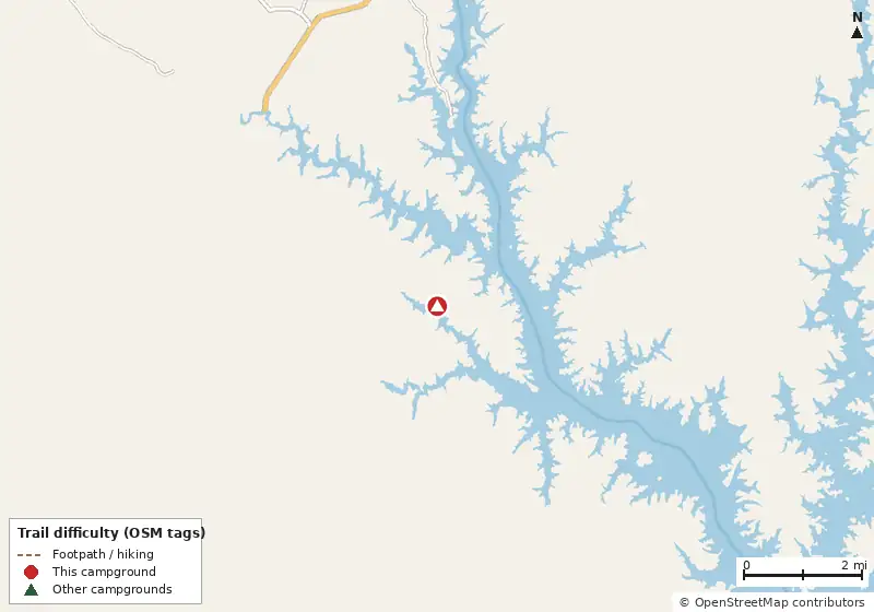 Map of roads, water and trails within about 5 miles of Richard B. Russell State Park Campground