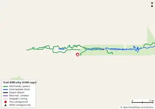 Map of bike trails near Ross Prairie Campground and Trailhead