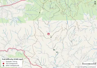 Map of bike trails near Sandy Bottoms Campground