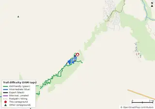 Map of trails near Santos Campground