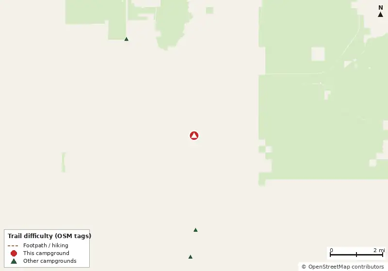 Map of roads, water and trails within about 5 miles of Sawmill Gay Campground