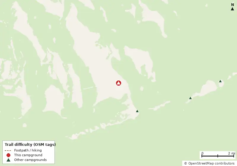 Map of roads, water and trails within about 5 miles of Seahorse RV Park
