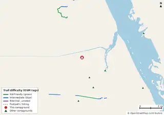 Map of bike trails near St. Sebastian River Preserve State Park Campground