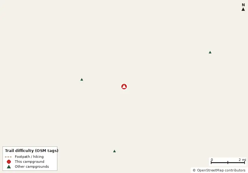Map of roads, water and trails within about 5 miles of Staff Area