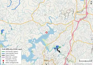 Map of trails near Sweetwater Campground