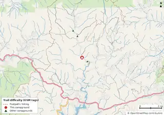 Map of trails near Tallulah River Campground