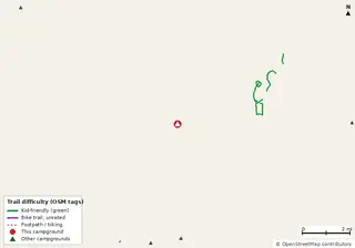 Map of bike trails near The Woods RV and Park Model Resort