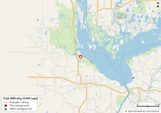 Map of trails near Three Rivers State Park Campground