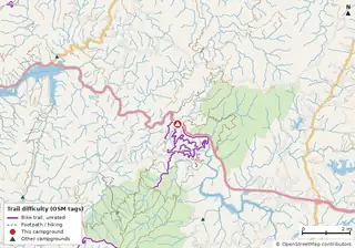Map of trails near Thunder Rock Campground
