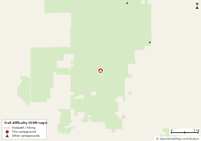 Map of roads, water and trails within about 5 miles of Tillis Hill Equestrian Campground