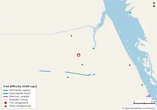 Map of bike trails near Tree Frog Camp