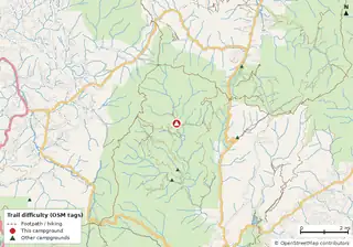 Map of trails near Upper Chattahoochee River Campground