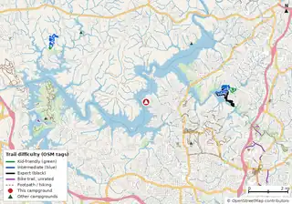 Map of trails near Victoria Campground