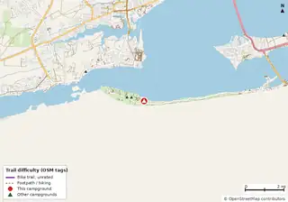 Map of trails near Volunteer Camping Area