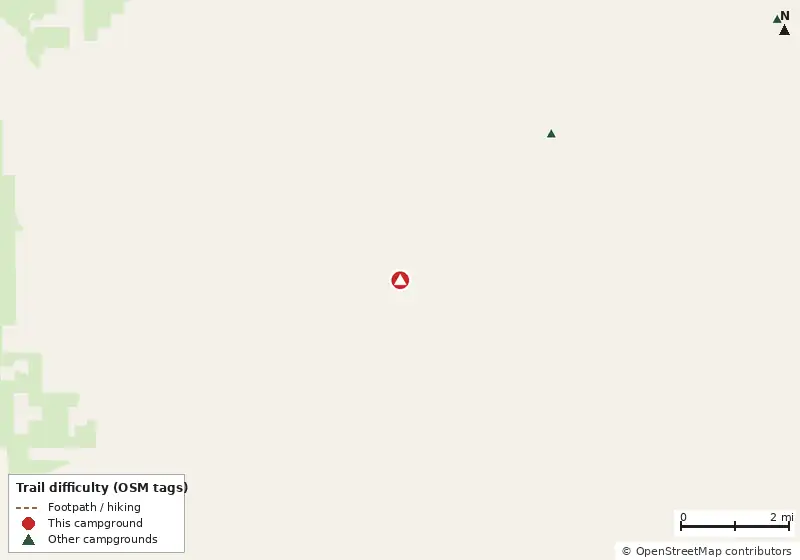 Map of roads, water and trails within about 5 miles of Wakulla Field Camp