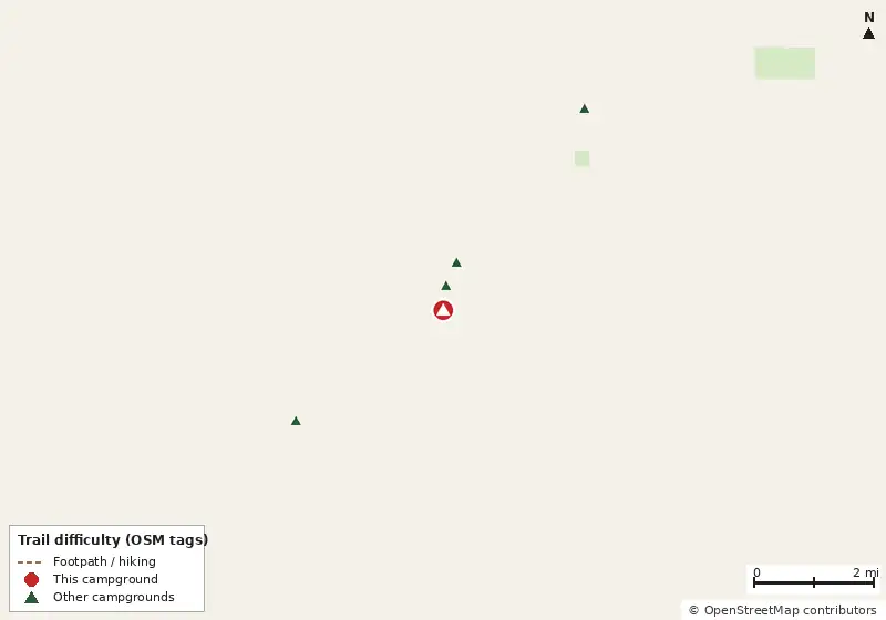 Map of roads, water and trails within about 5 miles of Walsingham Park