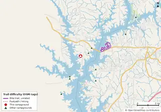 Map of trails near Whitetail Ridge
