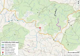 Map of bike trails near Wildcat Lodge & Campground