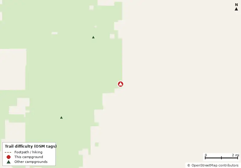 Map of roads, water and trails within about 5 miles of Withlacoochee State Forest Mutual Mine Recreation Area