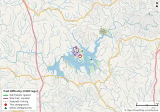 Map of trails near Woodring Campground