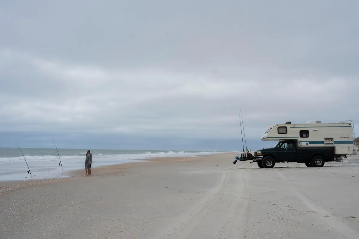 Anglers Vehicle Camping on North Core Banks