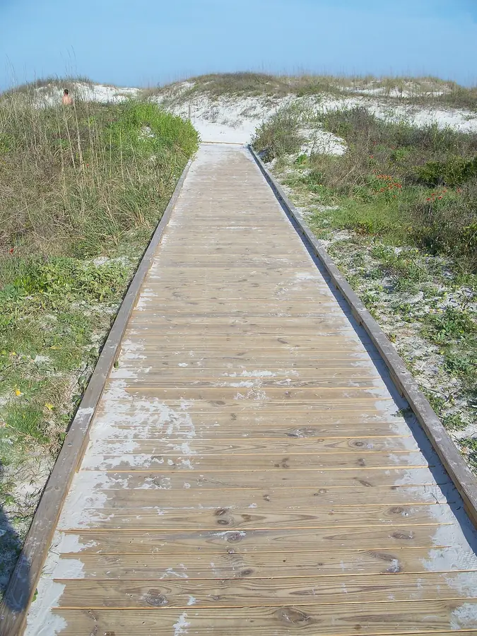 Anastasia State Park: Florida: Anastasia State Park: Boardwalk to the beach.