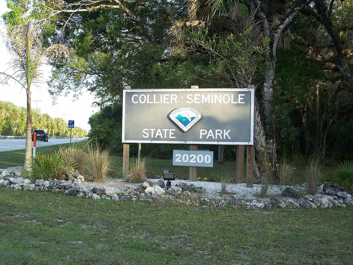 Collier-Seminole State Park: Collier County, Florida: Collier-Seminole State Park: Park sign.