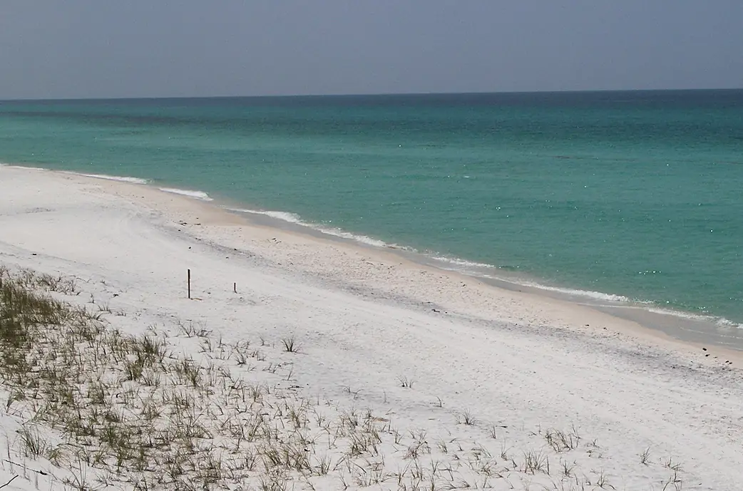 Grayton Beach State Park: The white sand and the turquoise water at the beach of Grayton Beach State Park in Florida, United States.