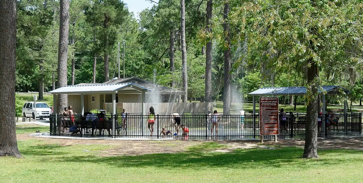 Magnolia Springs State Park: The splash pad at Magnolia Springs State Park, Jenkins County, Georgia, U.S.